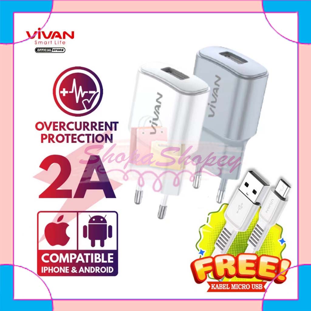 Charger VIVAN Power Oval 2 Original 2A Quick Charging Fast Charging - Garansi Resmi 1 Tahun