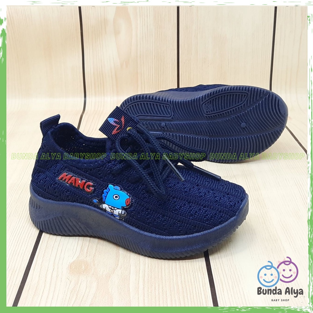 Sepatu Anak Laki Laki IMPORT Usia 1 Sampai 7 Tahun Navy Sepatu Anak Unisex  Lentur Elastis Motif Karakter Lucu Model Kekinian Anti Licin Size 22 Sampai 36