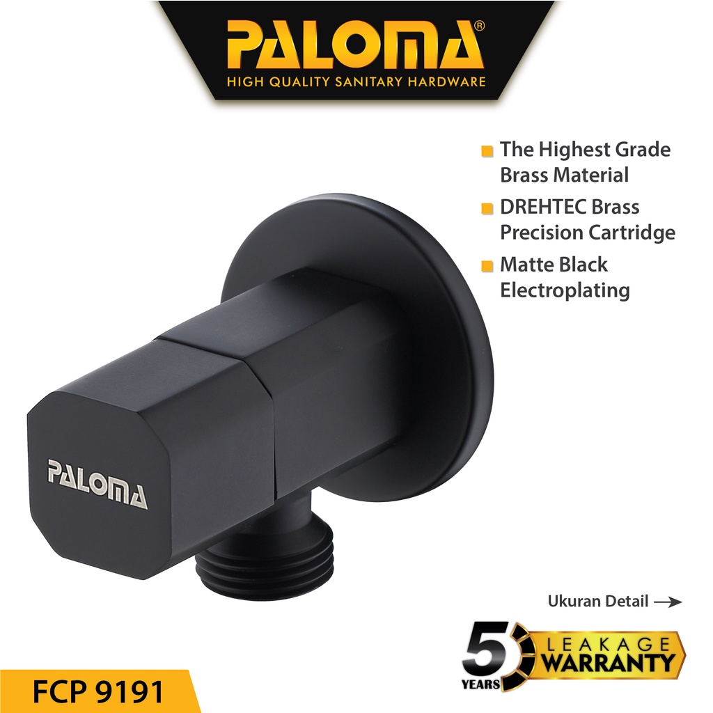 PALOMA FCP 9191 Keran Stop Toilet WC Jet Shower Valve Tembok Kran Air