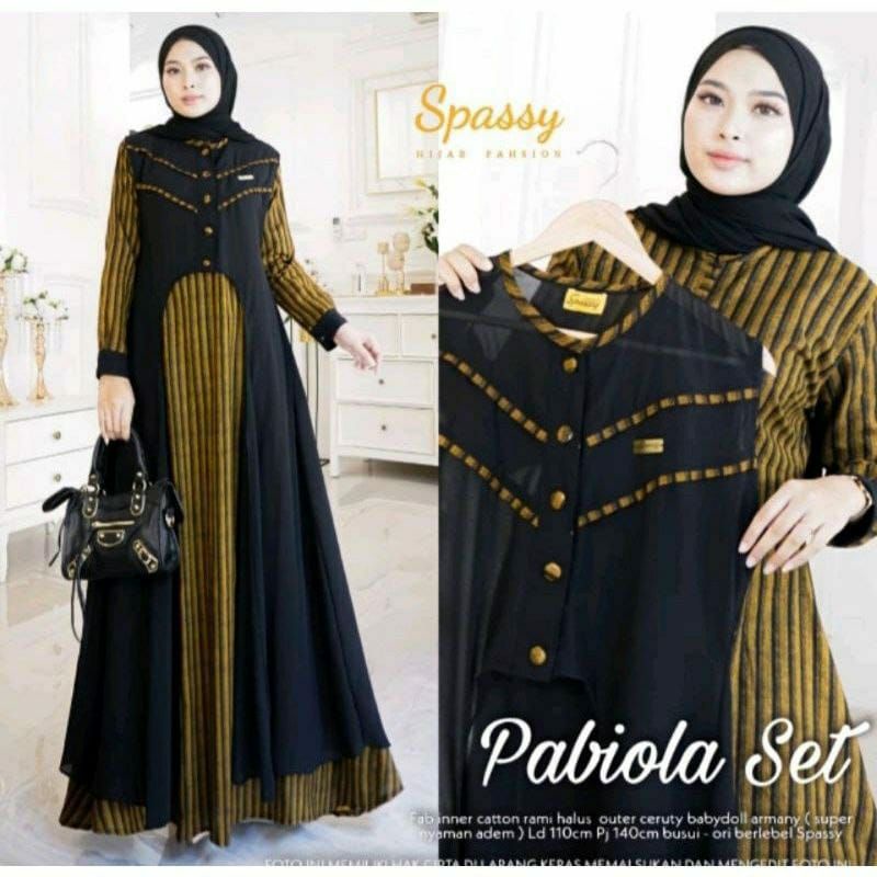 Baju Gamis PABIOLA SET MUSTRAD