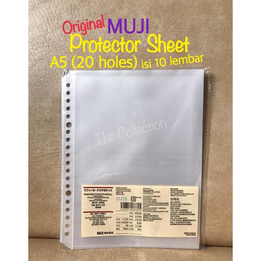 

✨ BISA COD ✨ ATK694MJ A5 20 holes 10lbr Protector Sheet Plastik Pelindung File MUJI BERGARANSI
