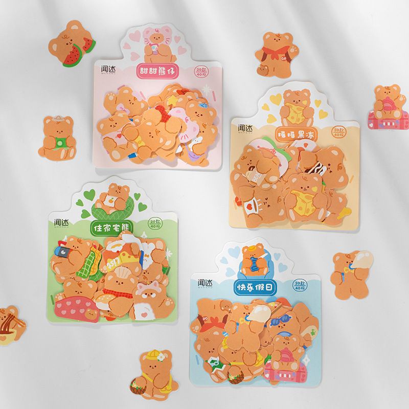 

Bearry Days- 40 pcs - stiker paketan dekorasi DIY planner journal - korea lucu [thehanscorner]