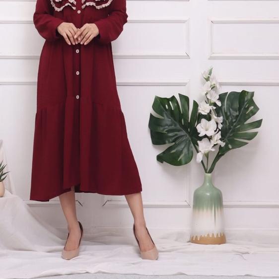 ✳ TUNIK DRESS MIDI AKASA CRINKLE JUMBO XXL BIGSIZE MUSLIM POLOS RAYON MURAH PGMTA GROSIR KERAH KANCI