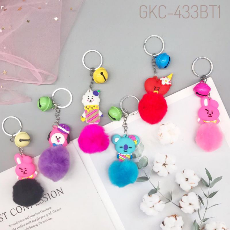 GANTUNGAN KUNCI POMPOM BTS /BT21 KPOP