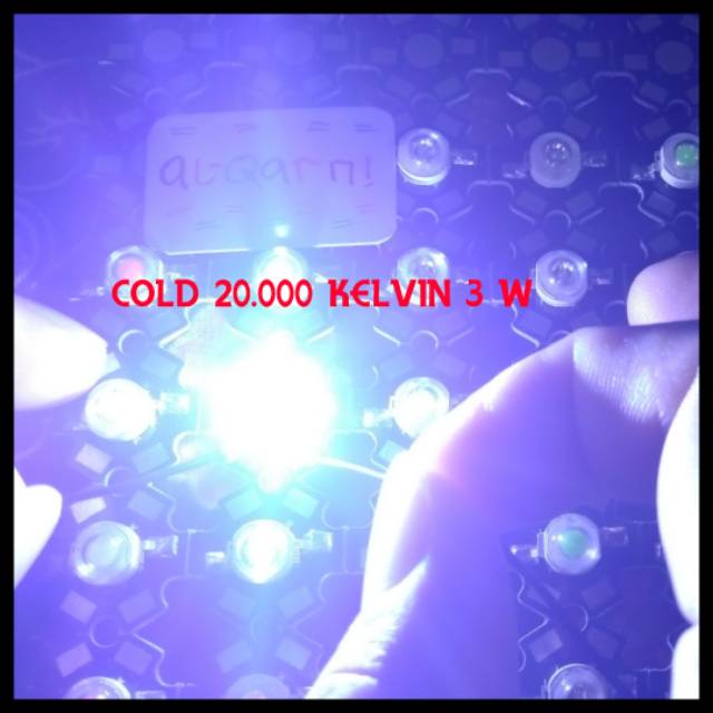 Led hpl 3 watt PLUS PCB 20.000kelvin cold white putih parled aquascape highpowerled