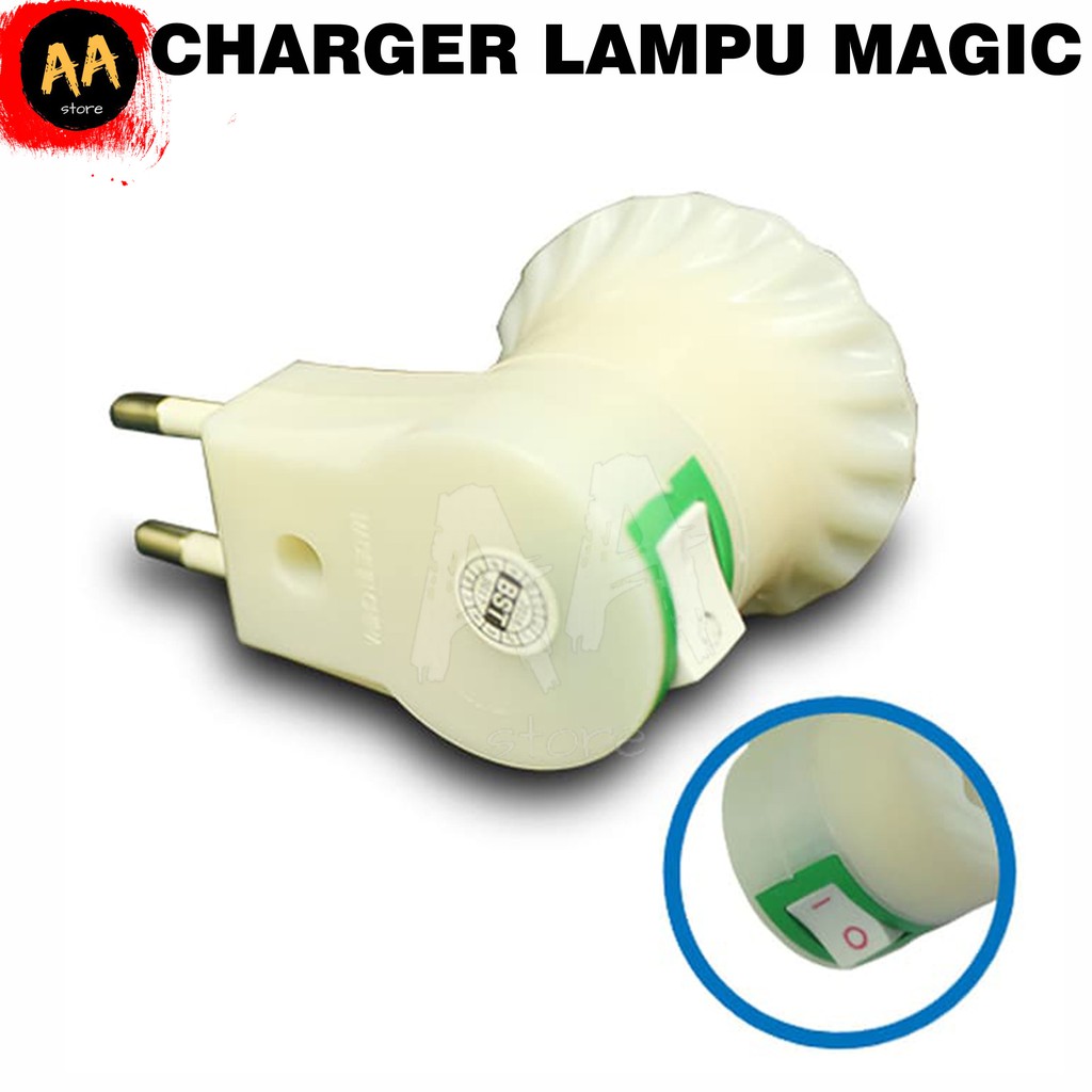 Charger/Casan Lampu LED Pintar/Magic Intelligent Emergency Lamp On Off