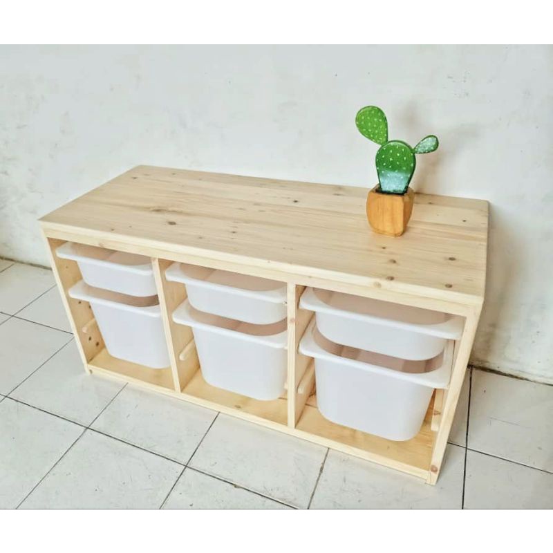rak kayu,rak mainan,rak trofast