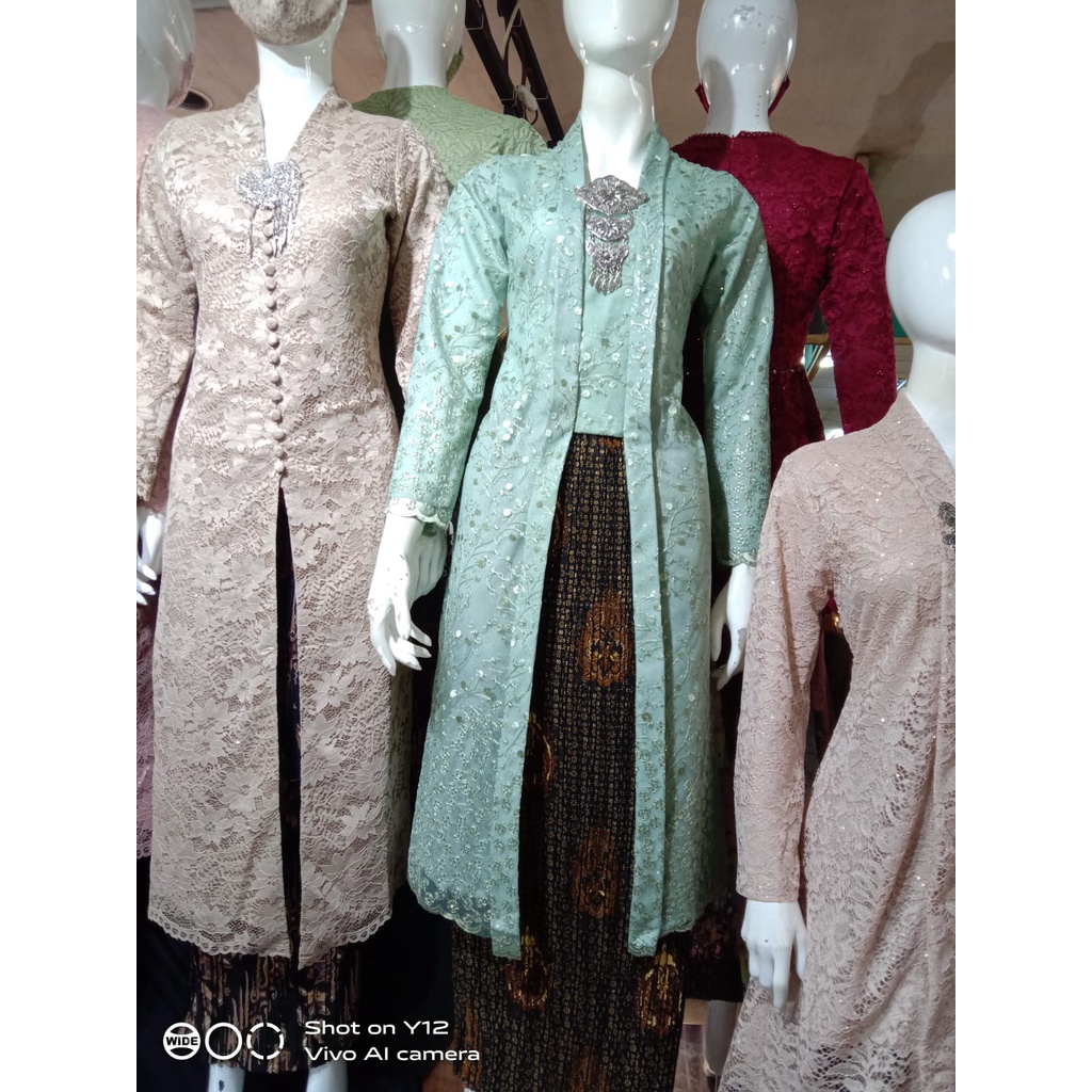 KEBAYA KUTU BARU BROKAT TILLE PREMIUM/JAHITAN BUTIK/TUNIK/UKURAN XS-3L