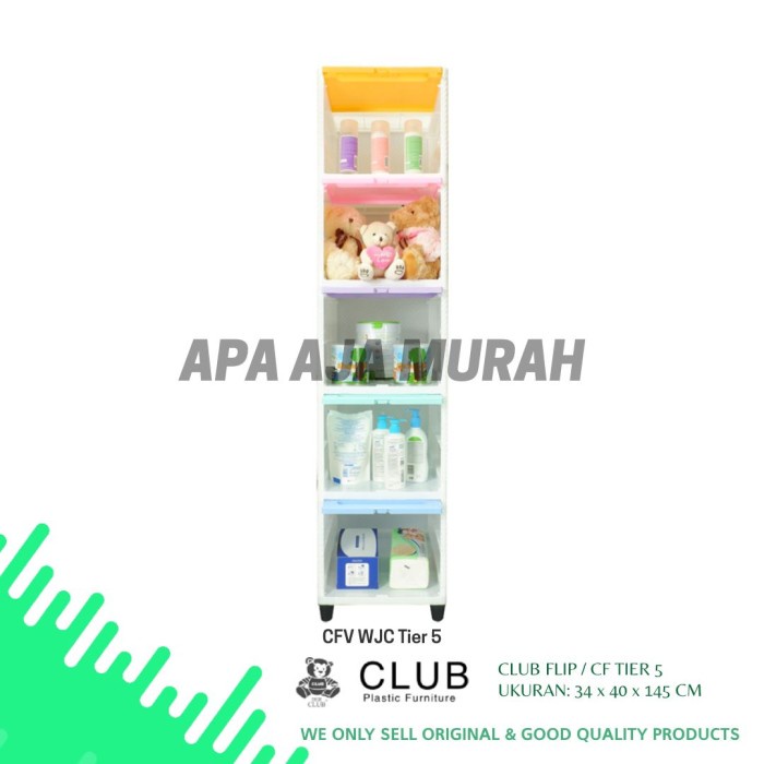 

Bf31Gf Club Single Flip Lemari Plastik 5 Susun / Laci Drawer Serbaguna Tier 5 Gdf601