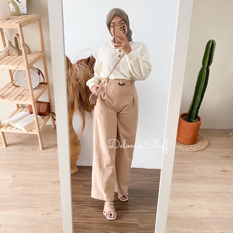 Ghea highwaist linen kulot