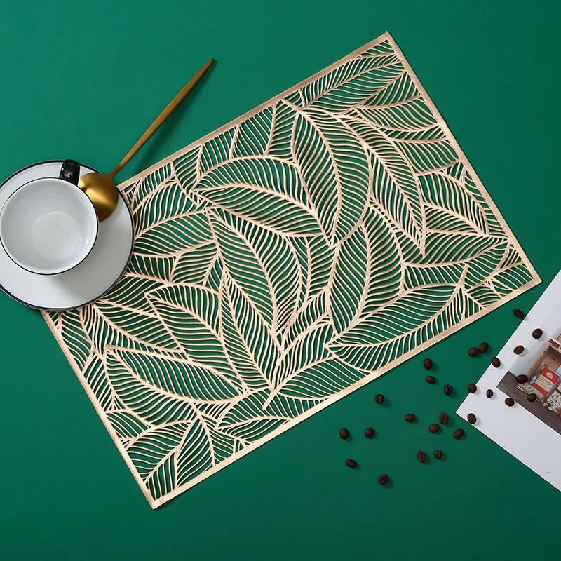 Placemat Alas Piring Tatakan Piring Makan Warna Gold Emas Silver