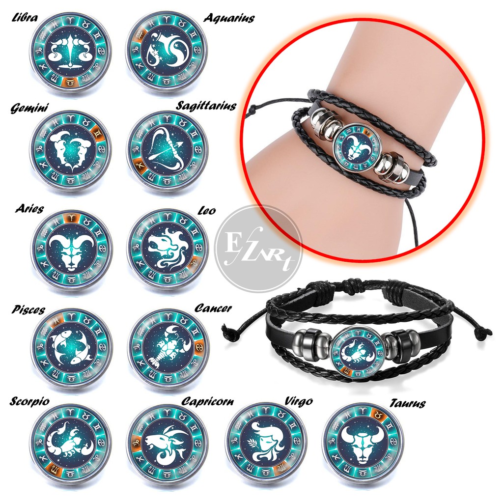 MODEL TERBARU! Gelang Rasi Zodiak 12 Zodiac Constellation Kulit Kepang Multilayer Keren