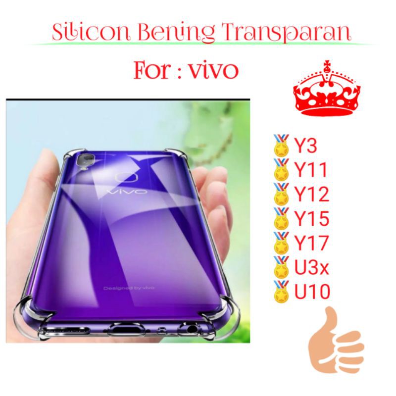 Case Vivo Y3 Y11 Y12 Y15 Y17 U3x U10 Silicon Softcase Bening Transparan Casing Cover Silikon Clear