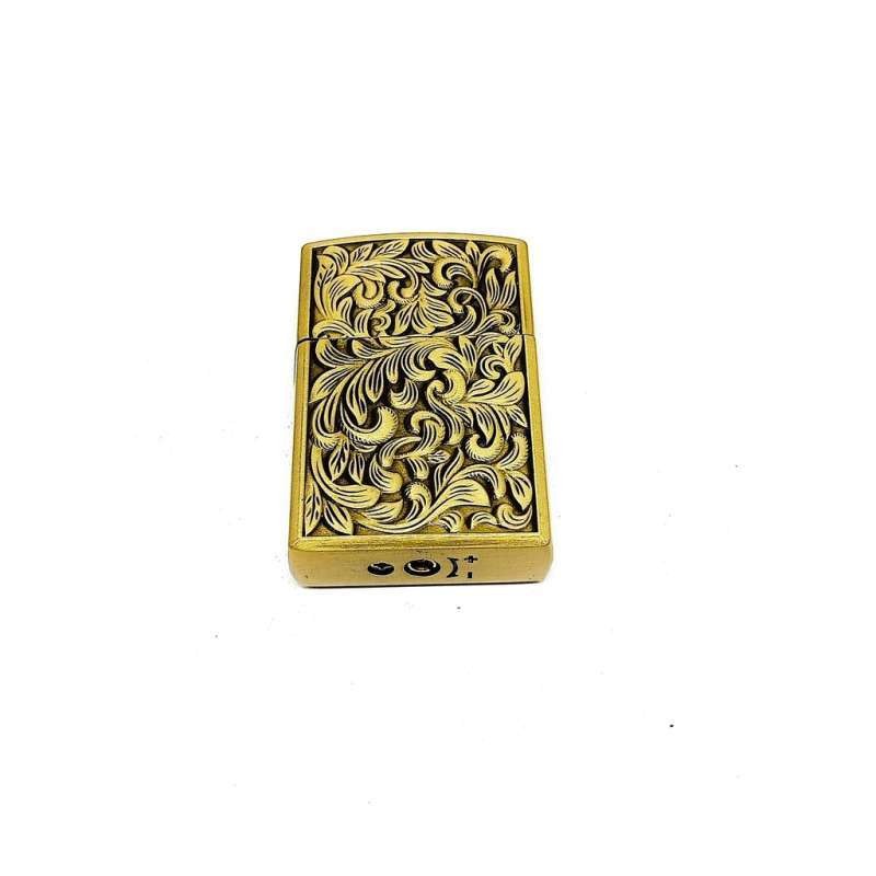 KOREK API PEMANTIK API CLASSIC DESAIN BATIK WARNA GOLD GAS LIGHTER UNIK BR16