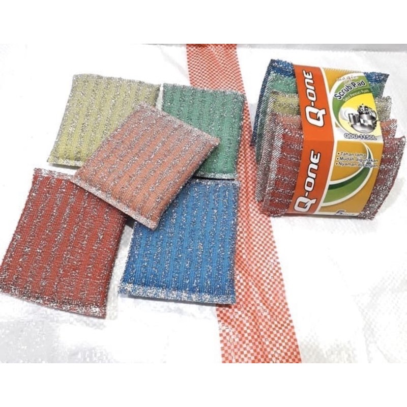 1 PCS WARNA WARNI SABUT SPON BUSA KAWAT PENCUCI AJAIB ( SCRUB PAD MAGIC)