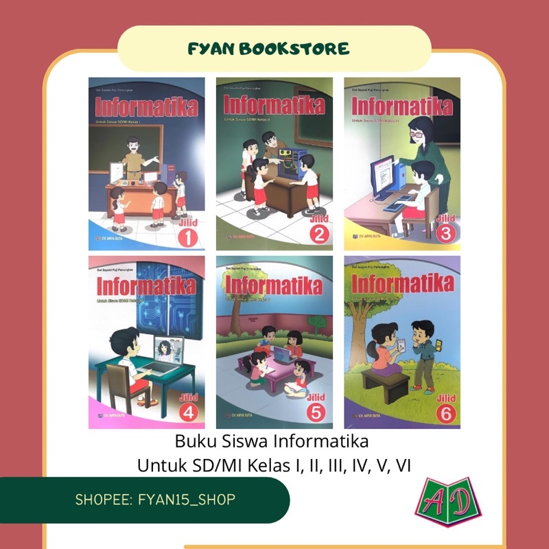 Fyan Book Store: Buku Informatika untuk SD/MI CV Arya Duta, Buku Informatika SD Kelas 1, Informatika