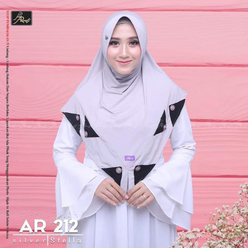 Hijab arrafi AR 212  hijab instan | INAYAHHIJAB-Silver