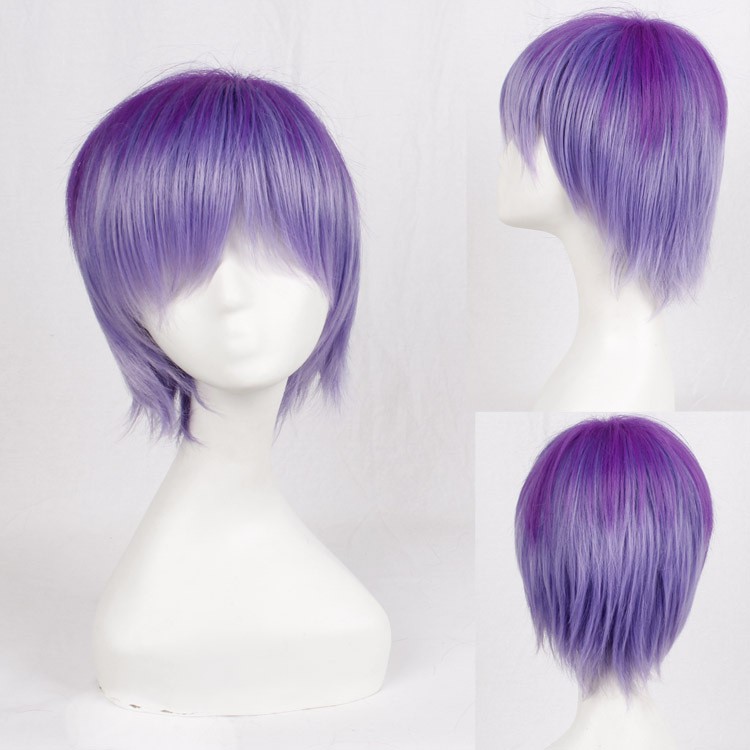 LOL-94 wig daily lolita rambut palsu jepang korea gradasi cowok ungu purple