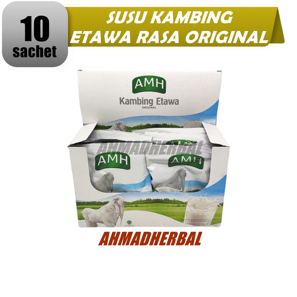 

SUSU KAMBING ETTAWA AMH VANILA Susu Kambing bubuk AMH Original / Kemasan BOX PUTIH Isi 10 SACHET