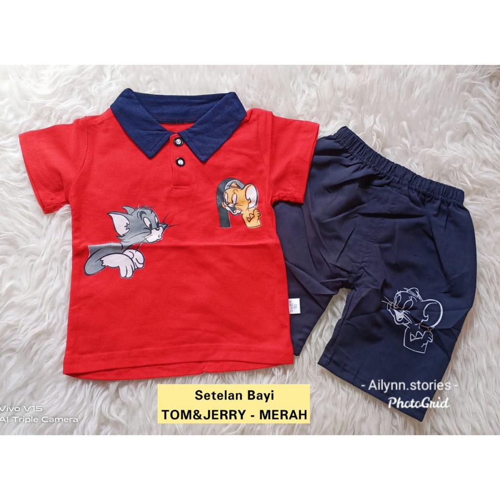 AS Setelan baju Anak bayi / baby motif Tom and Jerry