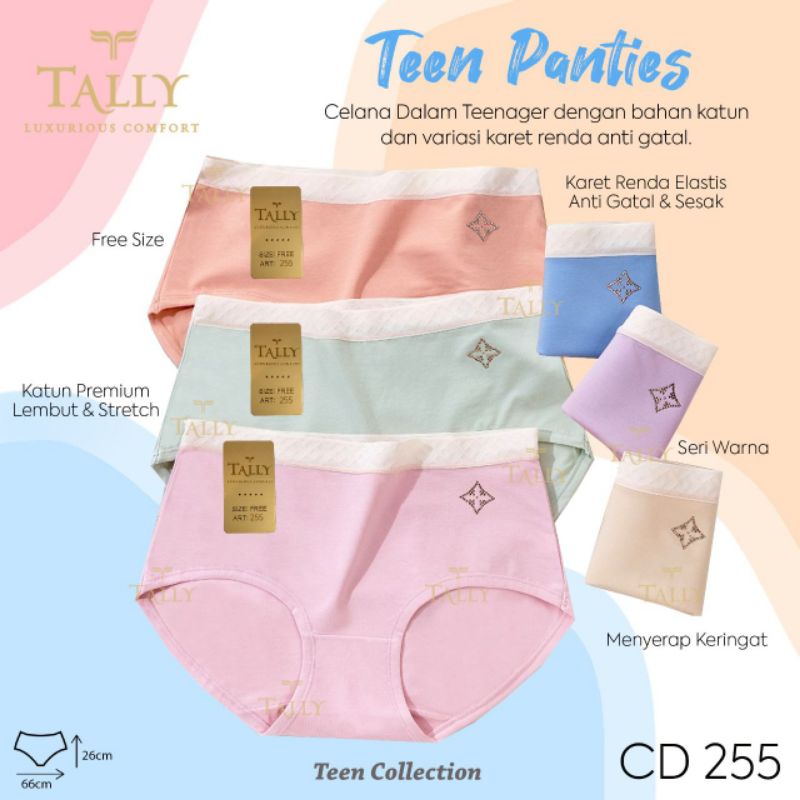 TALLY CD CELANA DALAM REMAJA/DEWASA 255 | BAHAN KATUN STRETCH ANTI SESAK | FREE SIZE | FIT XL