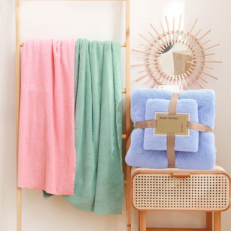 HANDUK MANDI BULU KARANG / HANDUK TEBAL LEMBUT MENYERAP UKURAN 70x140cm 1 SET 2 PCS FBL