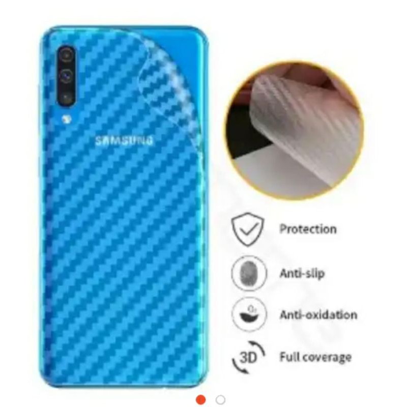 Skin Graskin Carbon Samsung A50 Anti jamur belakang transparan