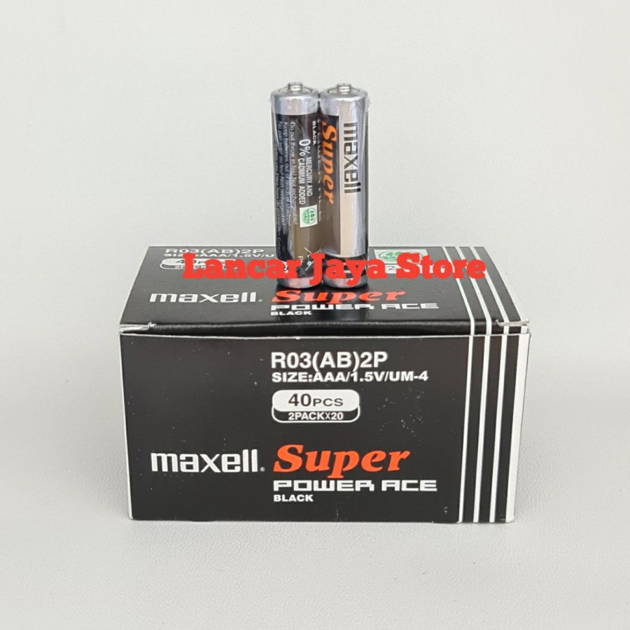 Baterai Maxell Super Power ace Black R03(AB)2P AAA (A3) 1,5V Original