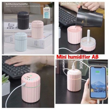 MINI AROMATERAPI HUMIDIFIER essential oil Diffuser Ultrasonic aromatherapy A8 Pelembab Udara A11