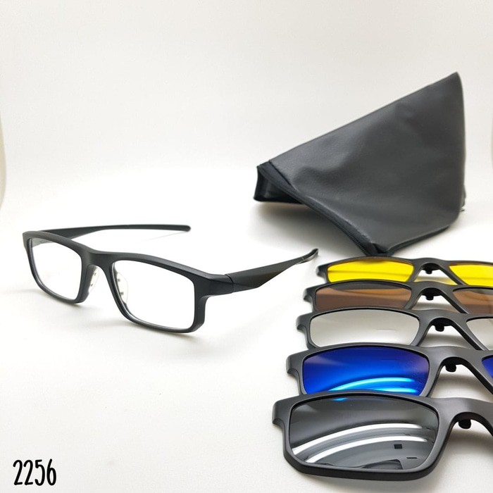 Sunglass Pria - Kacamata clip on 2256 plus 5 lensa Lensa Anti Radiasi Termurah