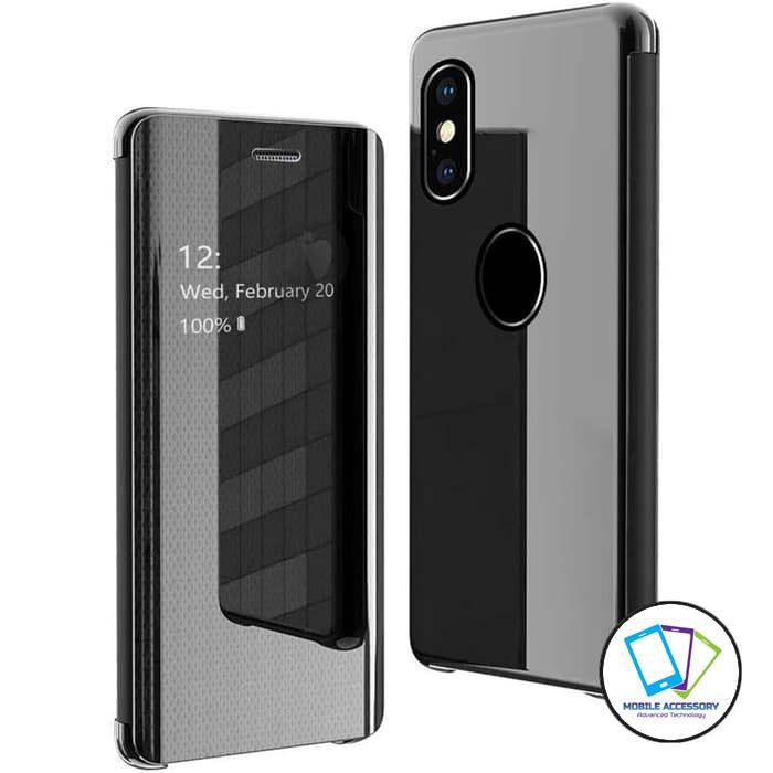 Flip Case Iphone X IphoneX / XS IphoneXS Flip Clear View Motif Standing Mirror Case Cover Casing