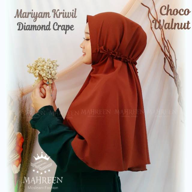 Bergo maryam kriwil jilbab instan