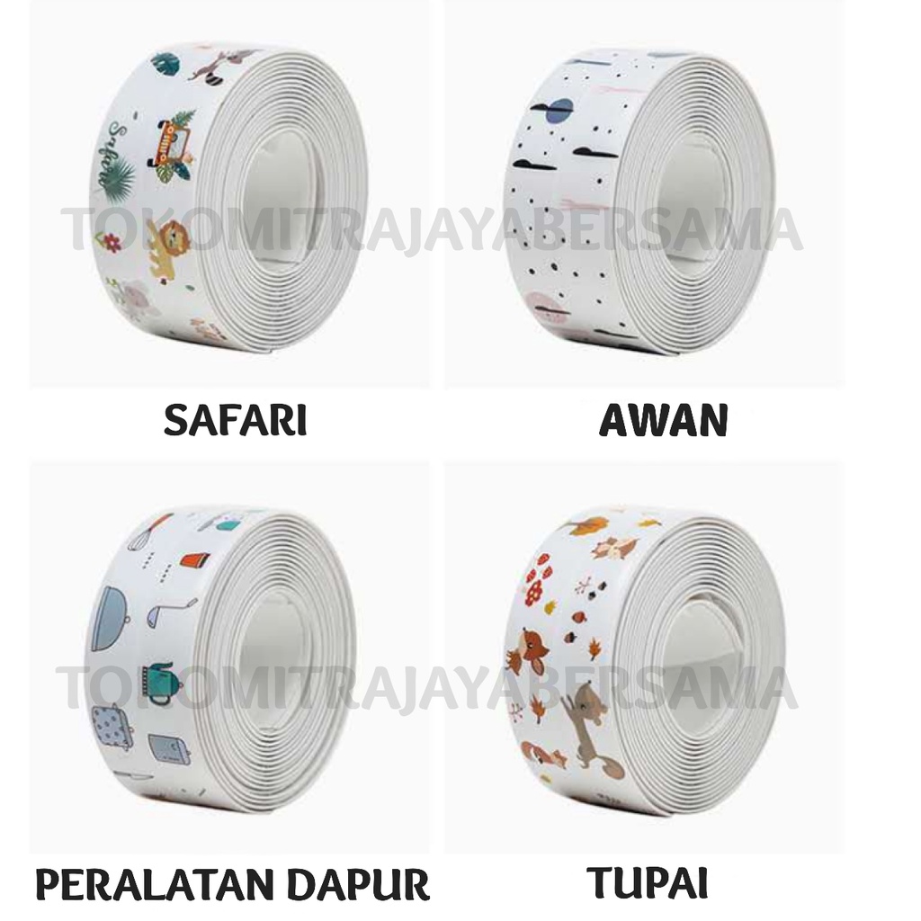 TAPE PEREKAT LAKBAN ANTI JAMUR AIR MINYAK PVC WASTAFEL DAPUR KAMAR MANDI STRIP ISOLASI