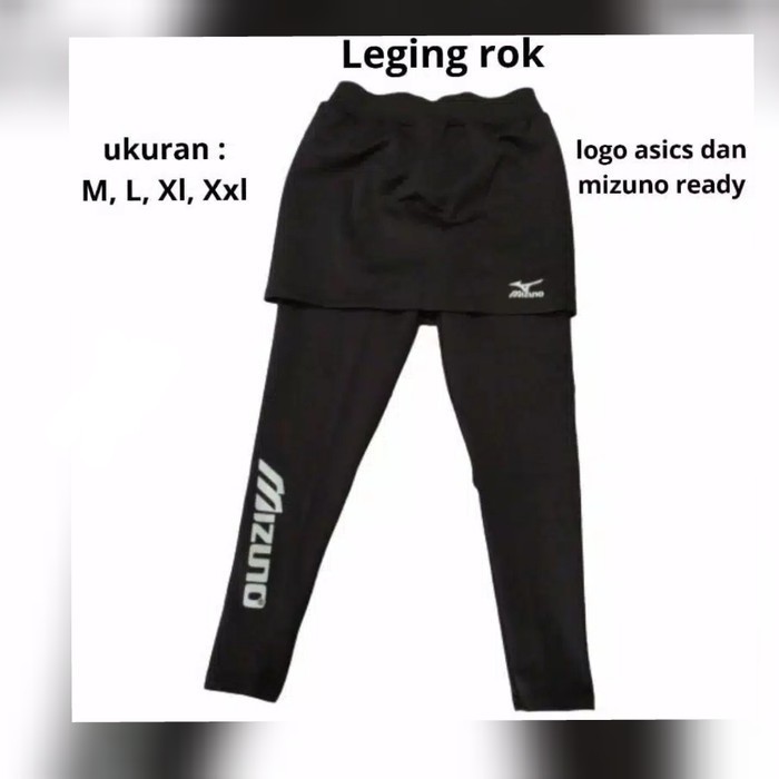 Celana legging olahraga - Leging rok panjang voli wanita mizzuno-HITAM TERJANGKAU TERMURAH