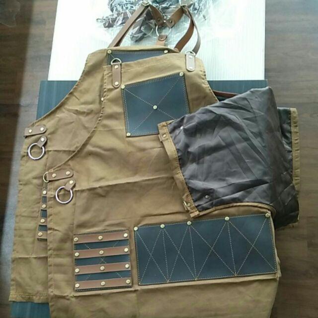 Full Apron Kanvas & High Quality Syntetic For Barberman,barbershop,barista Model Tali Silang