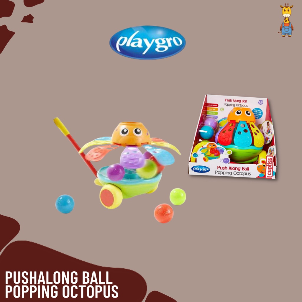 Playgro Pushalong Ball Popping Octopus