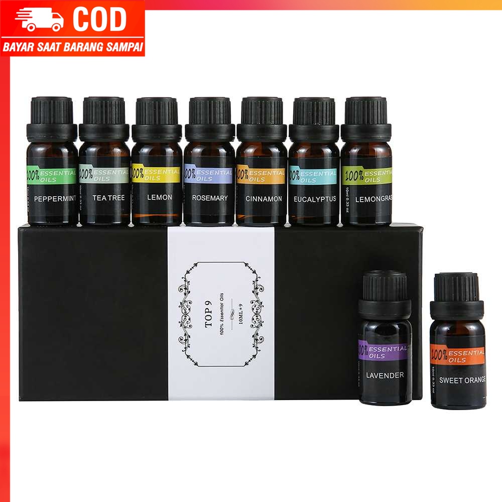 (100% BARANG ORI) Eighteen Pure Essential Oils Minyak Aromatherapy 10 ml 9PCS - TOP9