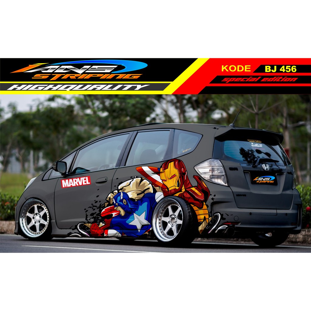 VARIASI STICKER MOBIL JES JAZZ, SIGRA, YARIS, SWIFT / DECAL MOBIL / DECAL STICKER MOBIL ANIMASI