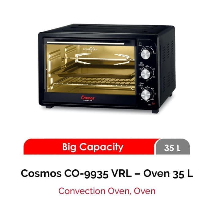 COSMOS Oven Listrik 35 Liter / Oven Kapasitas Besar BBQ Rotisserie CO 9935 - Garansi Resmi 1 Tahun