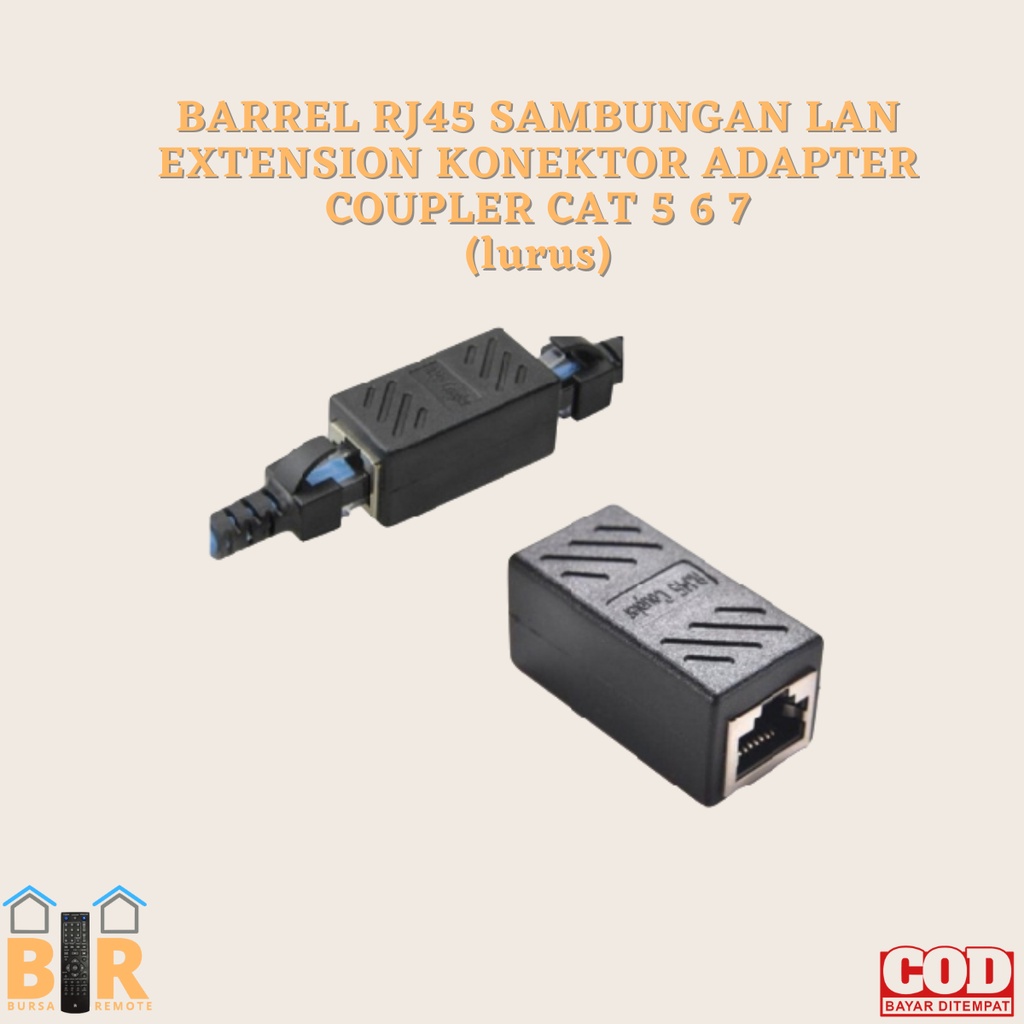 Sambungan LAN EXTENSION KONEKTOR BARREL RJ45  ADAPTER COUPLER CAT 5 6 7