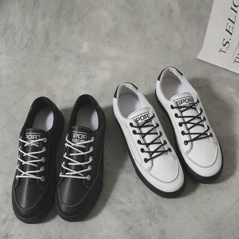 Sepatu Sneakers Bahan Kanvas Warna Hitam Gaya Korea ...