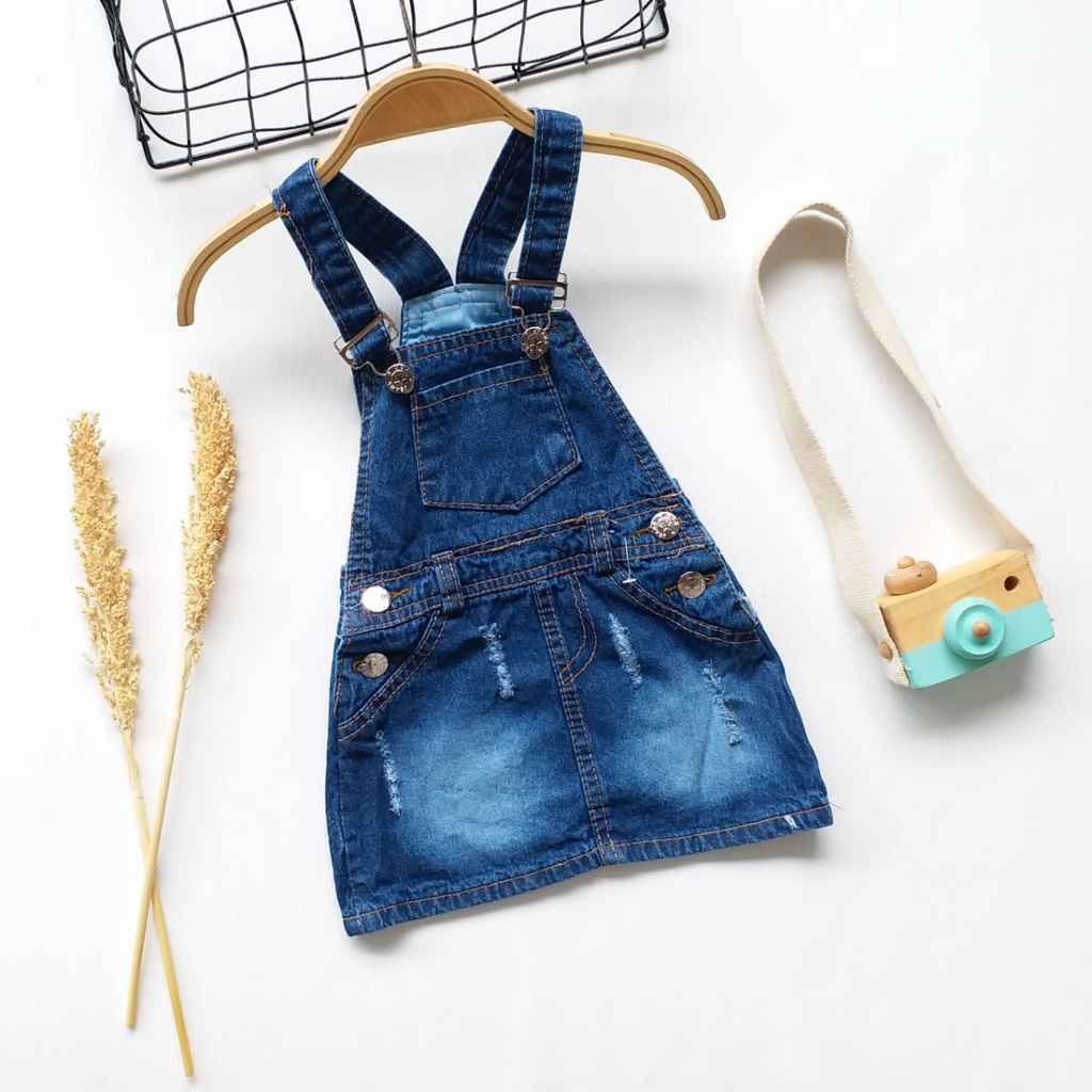 Plazababyku OVERALL ROK JEANS Anak 6bln-4th / Baju Kodok Anak