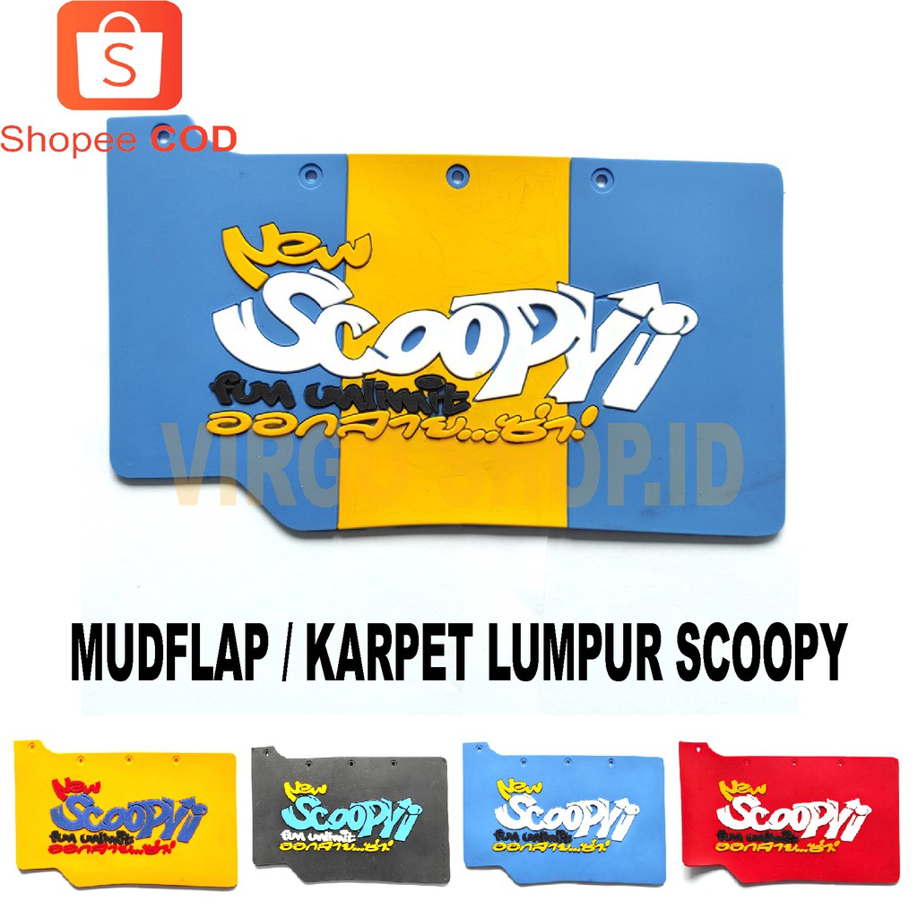 Mudflap Honda Scoopy - Mudflap Belakang Penahan Air dan Lumpur bahan Full Karet / aksesoris motor scoopy / karpet lumpur / karpet karet / karpet scoopy / karpet