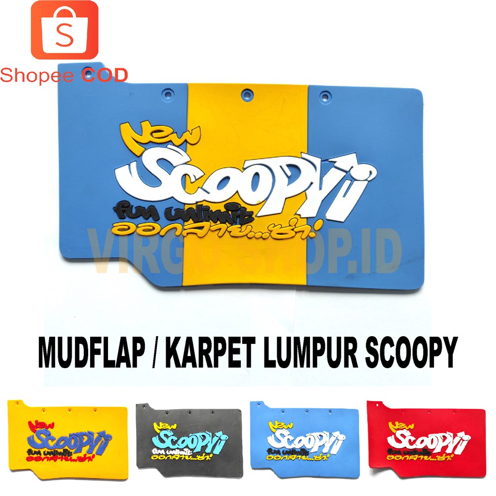 Mudflap Honda Scoopy - Mudflap Belakang Penahan Air dan Lumpur bahan Full Karet / aksesoris motor scoopy / karpet lumpur / karpet karet / karpet scoopy / karpet