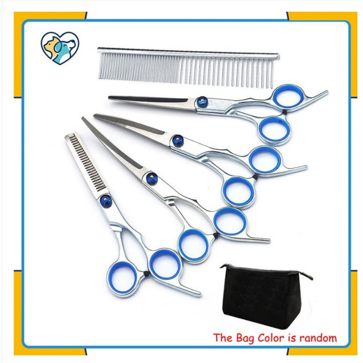 Set Sisir Dan Gunting Rambut Multifungsi Bahan Stainless Steel Untuk Anjing Dan Kucing