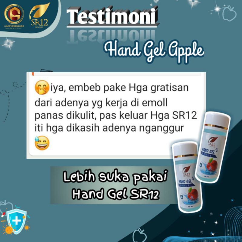 SUPER HEMAT!!! HAND GEL APEL SR12id/ HAND SANITIZER/ ANTISEPTIK BPOM / saudagarsr12