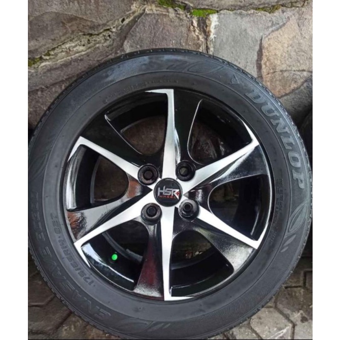 4 velg R14 pcd 100+Ban 175/65 picanto brio vios etios datsun march agya ayla jazz yaris lova kalos aveo karimun picanto