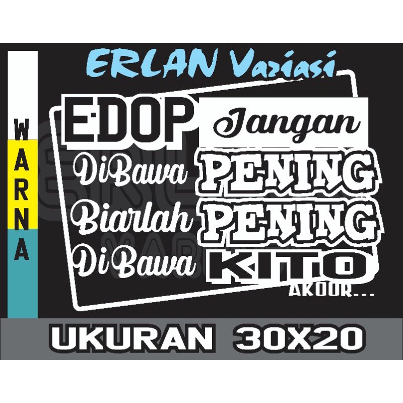 Cutting Stiker kata2 mobil