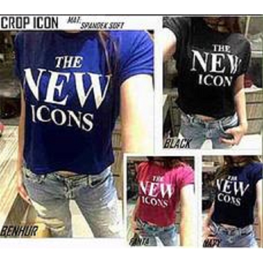 [Crop Icon BC]Kaos wanita spandek varian warna