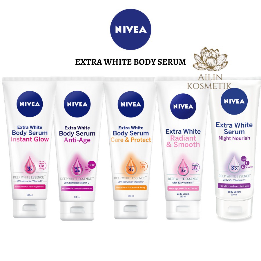 NIVEA Extra White Body Serum Night Nourish | Radian &amp; Smooth | Instant Glow | Care &amp; Protect ETC